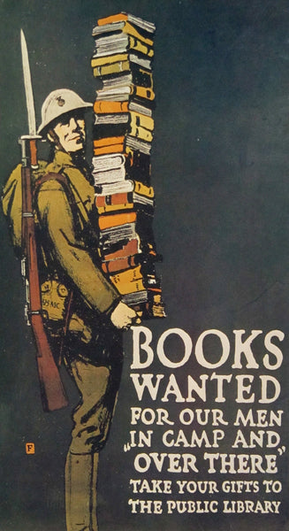 Books wanted for our men in camp and over there take your gifts to the public library